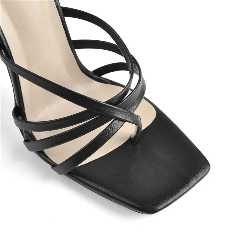 Ankle Buckle Strap Metal High Heel Sandals