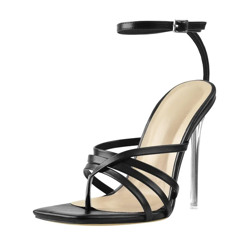 Ankle Buckle Strap Metal High Heel Sandals