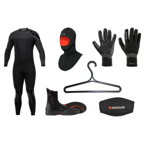 BARE Men's 5mm Revel Ultra Full Wetsuit Package w/ FREE Wetsuit Hanger & Mask Strap