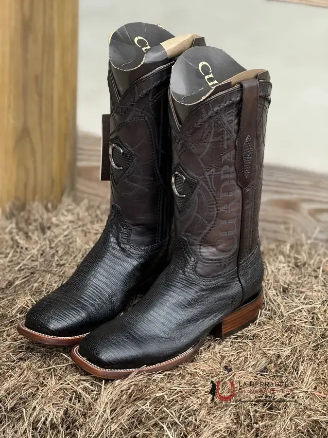 BOOTS CUADRA LIZARD TEJU NEGRO SQUARE TOE