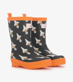 Boys Space Shuttles Matte Rain Boots