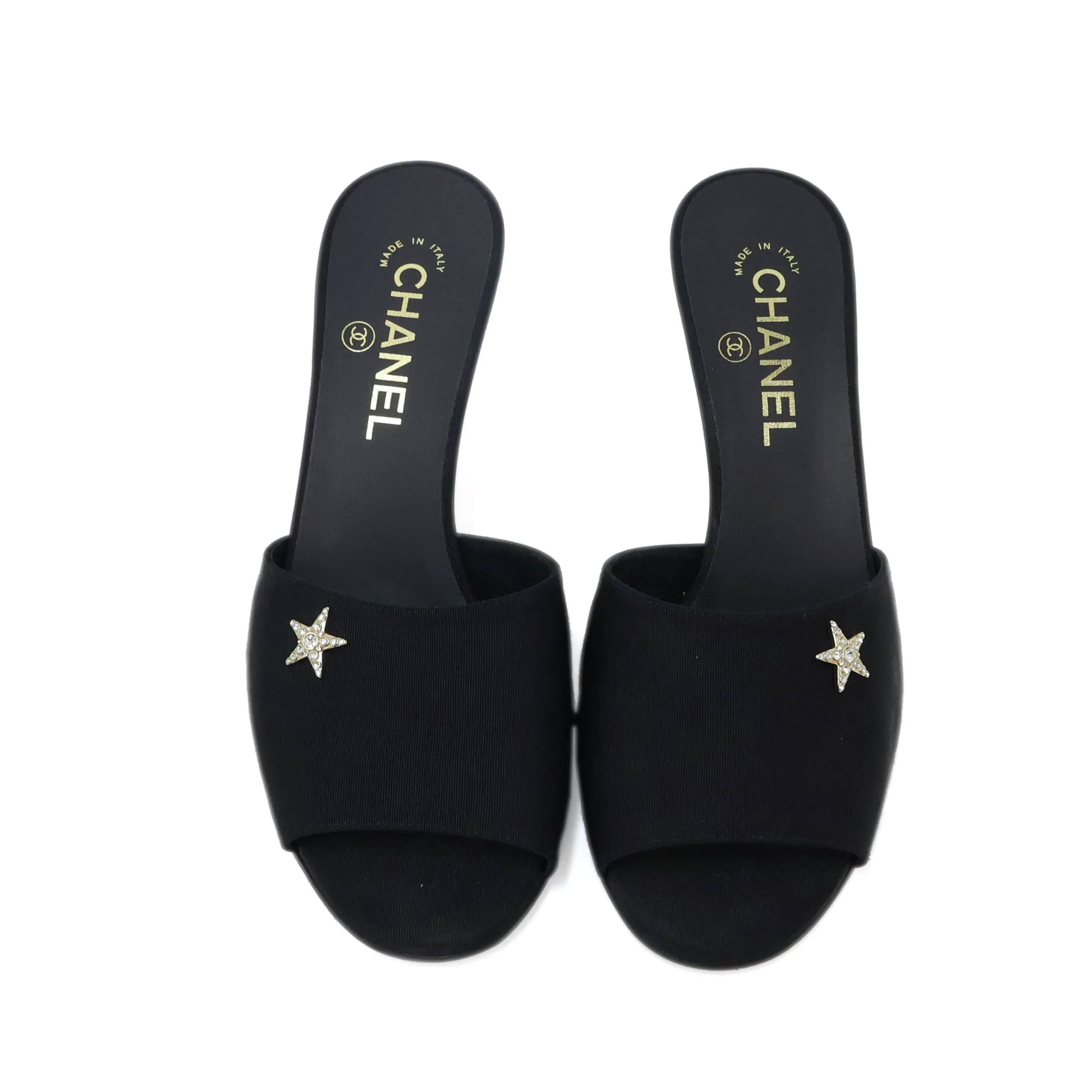 Chanel Sandals Black Star Pearl