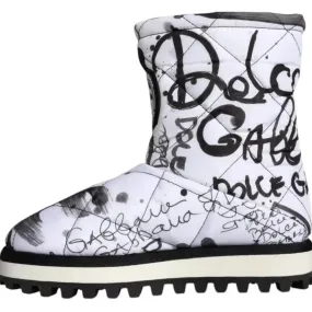 Dolce & Gabbana White Polyester Boot