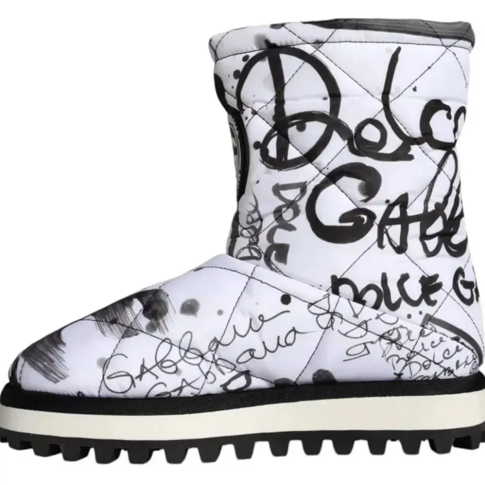 Dolce & Gabbana White Polyester Boot