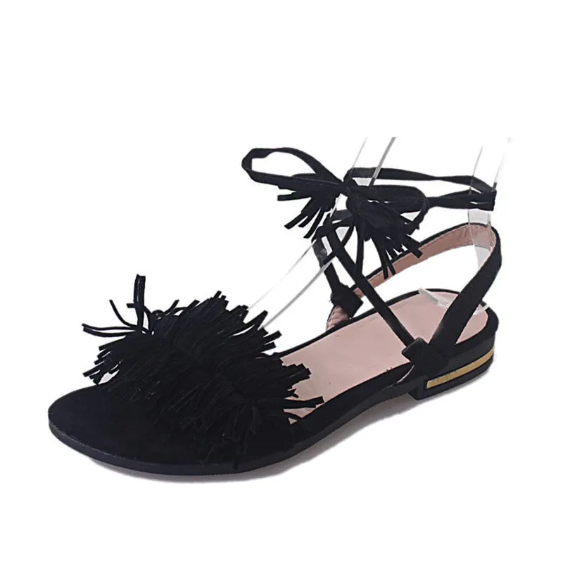 Elegant Ankle Tassel Strap Women Sandal