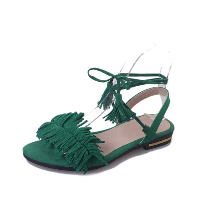 Elegant Ankle Tassel Strap Women Sandal