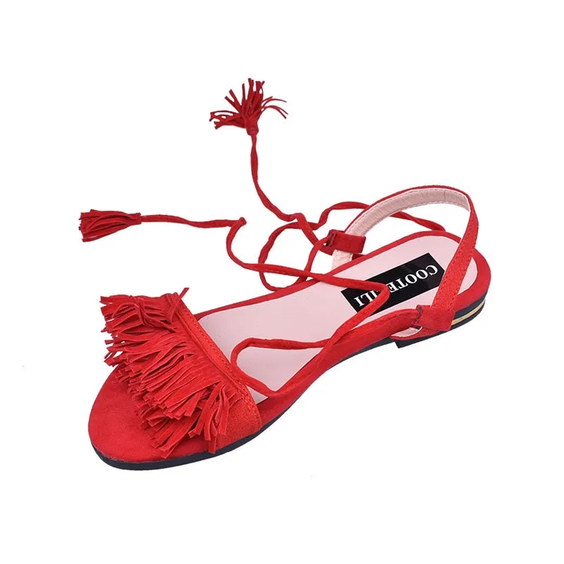 Elegant Ankle Tassel Strap Women Sandal