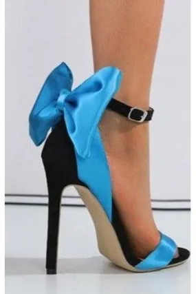 Elegant big bow high-heeled sandals