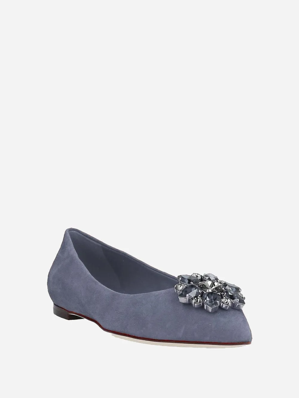 Embellished Suede Flats