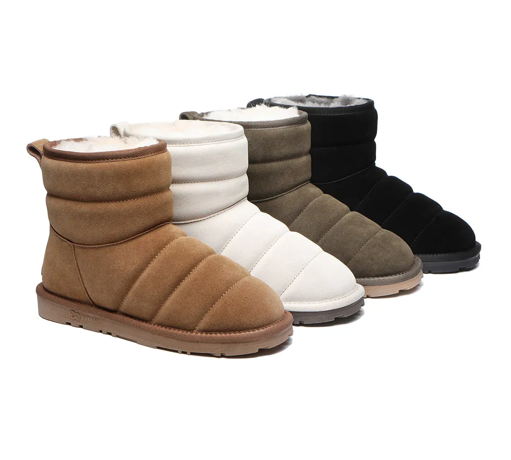 EVERAU® UGG Boots Sheepskin Wool Mini Puffer