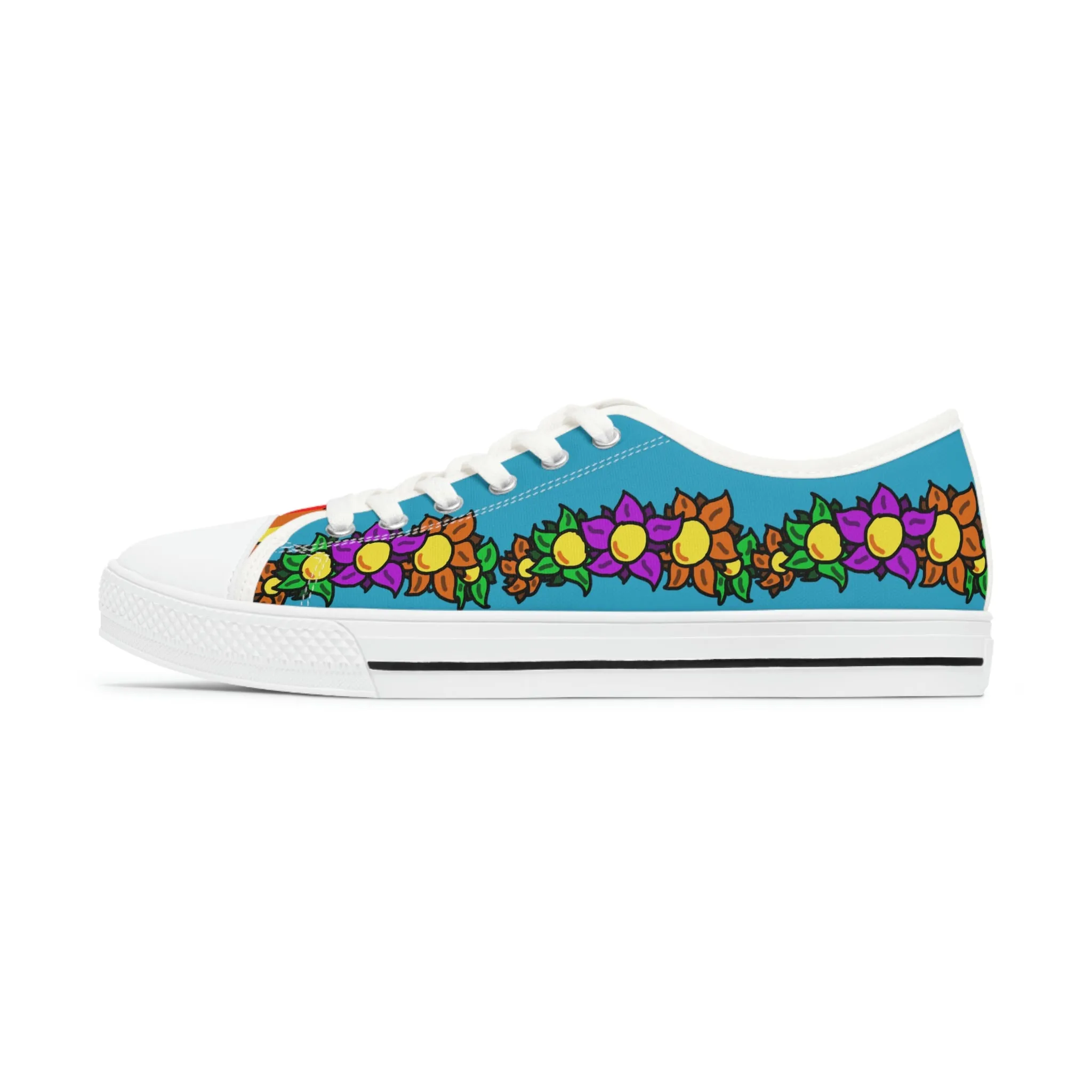 Flowery Blue Sneakers - Women's Sizes