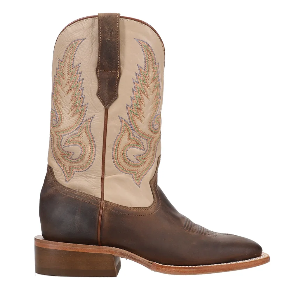 Goat Embroidered Wide Square Toe Cowboy Boots