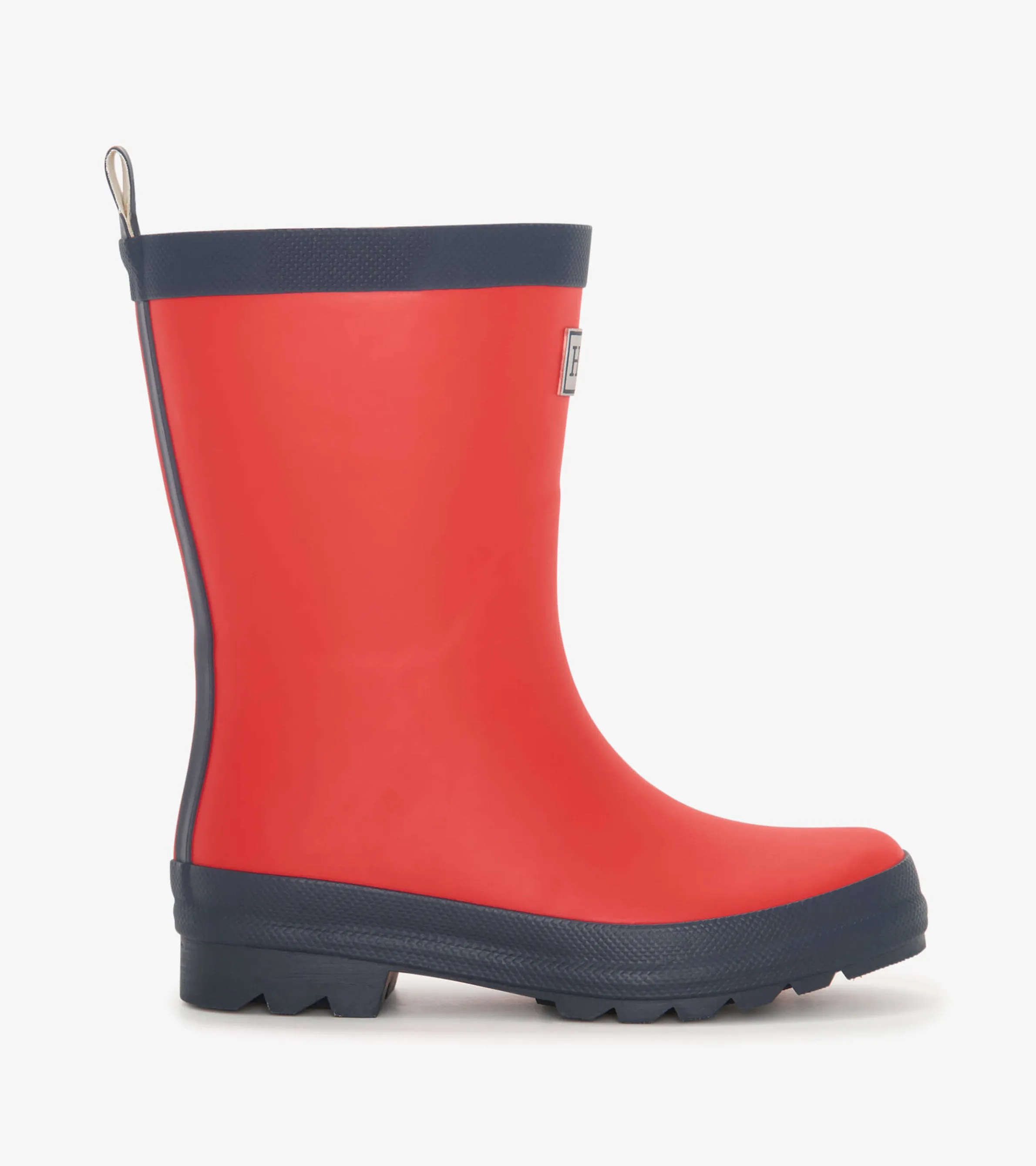 Kids Red & Navy Matte Rain Boots