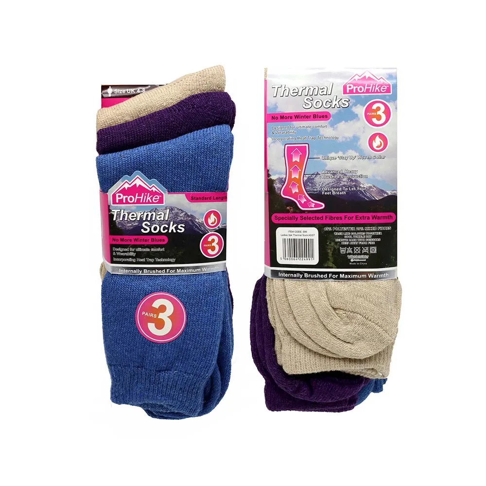 Ladies Thermal Socks Pack of 3 Colour Assorted