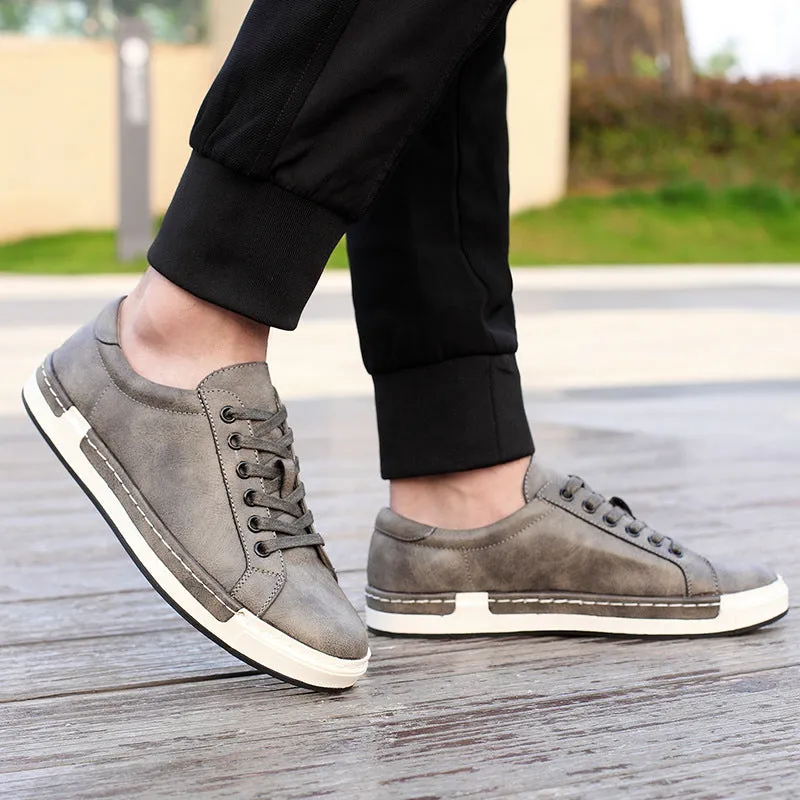 Men Soft Leather Casual Sneakers