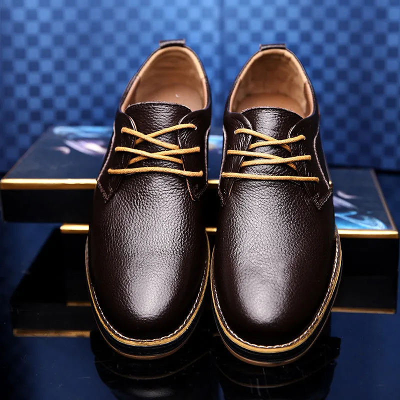 Mens Casual Shoes Lace-up Classic Office Leather Shoes