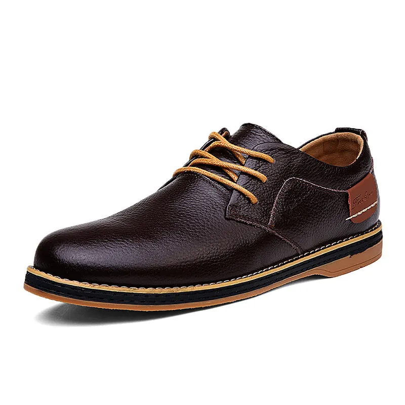 Mens Casual Shoes Lace-up Classic Office Leather Shoes