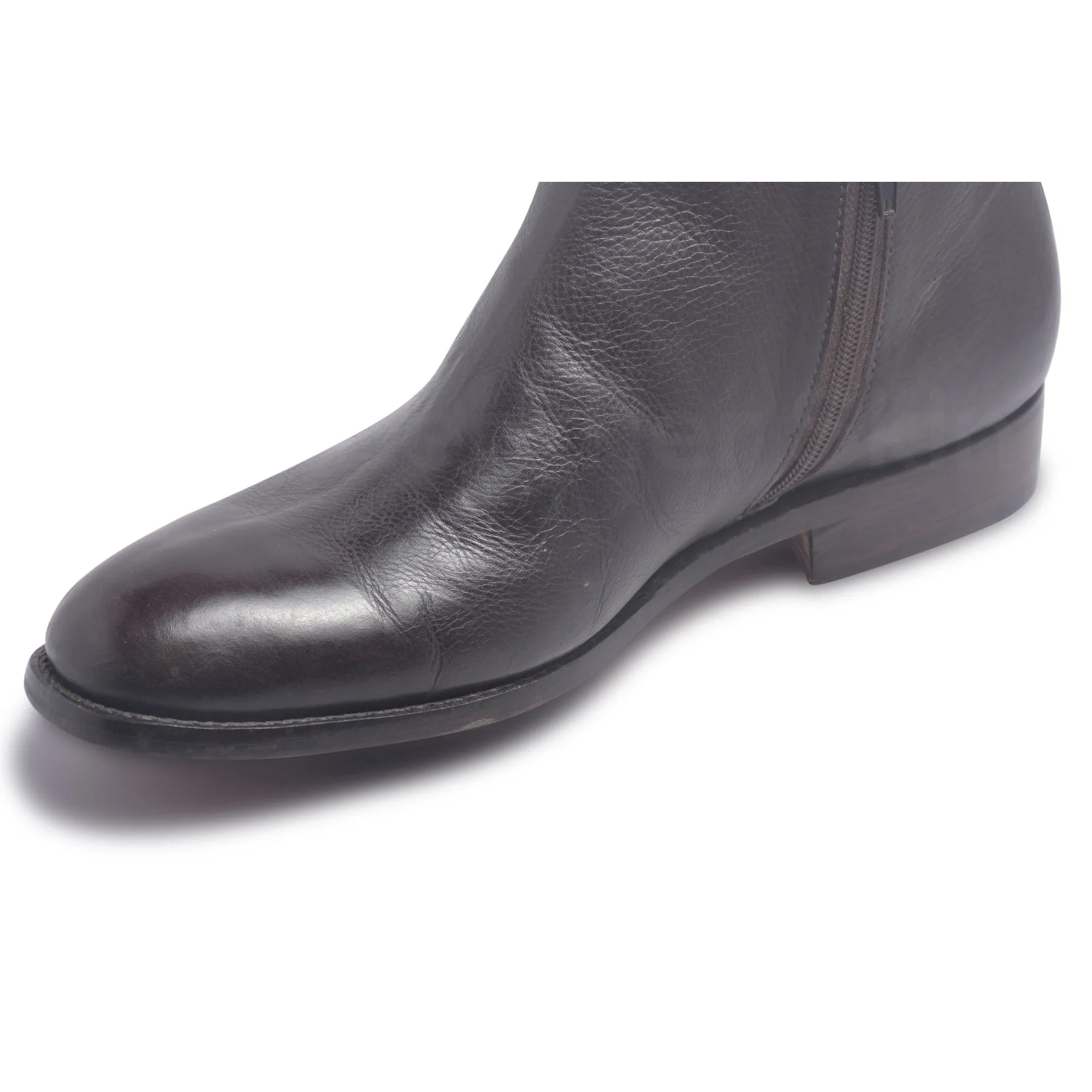 Mens Dark Brown Boots with Zipper on side