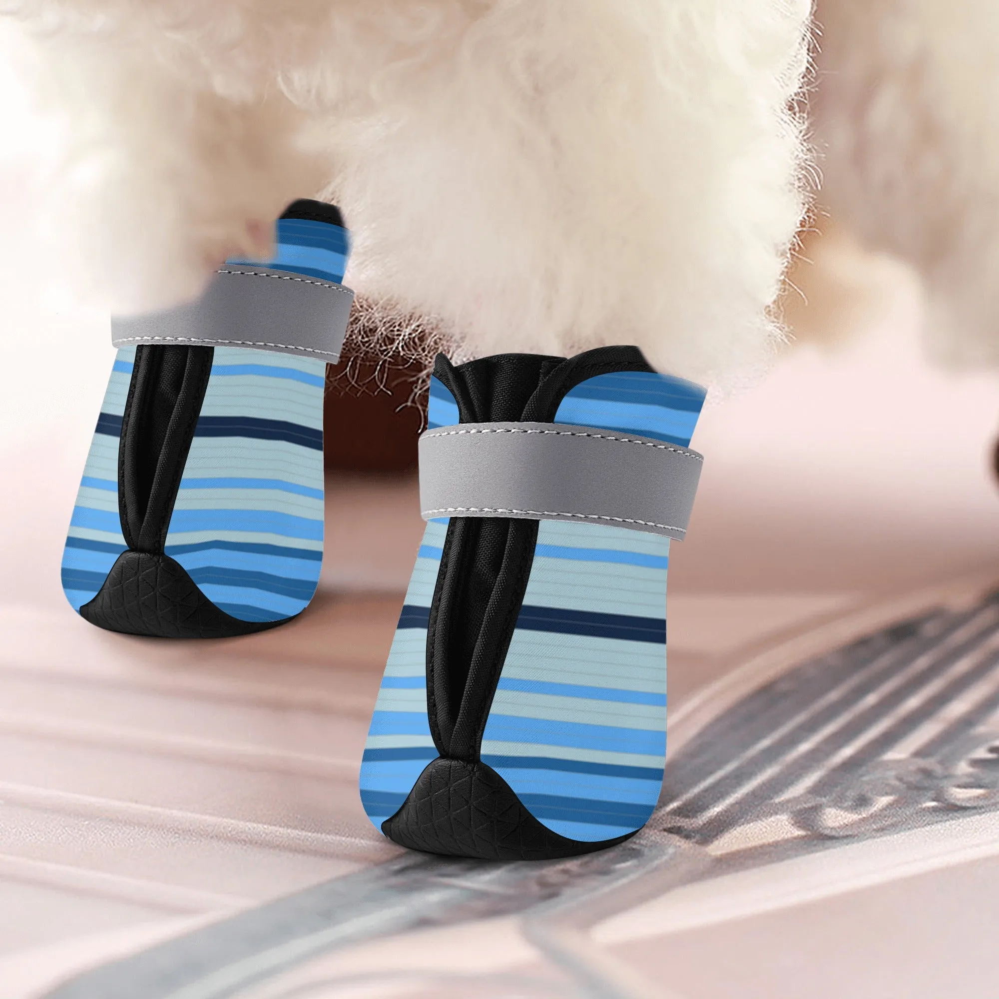 Non Slip Dog Boot Socks Striped Blue