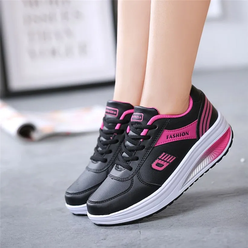 Outdoor Walking Shoes Skid-Proof PU Women Sport Shoes