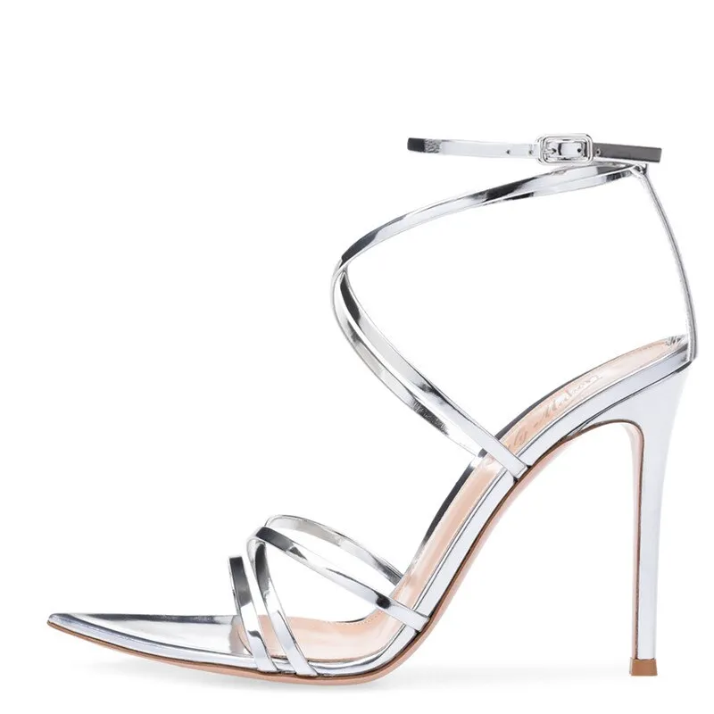 Peep Toe Ankle Strap Pointed High Heels Sandals