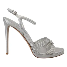 Prada Elegant Silver Stiletto Heels Sandals