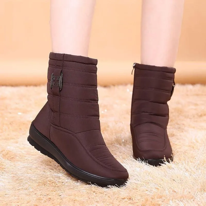 Snow Ankle Boots Female Zipper Down Winter Anti Skid Waterproof Boots