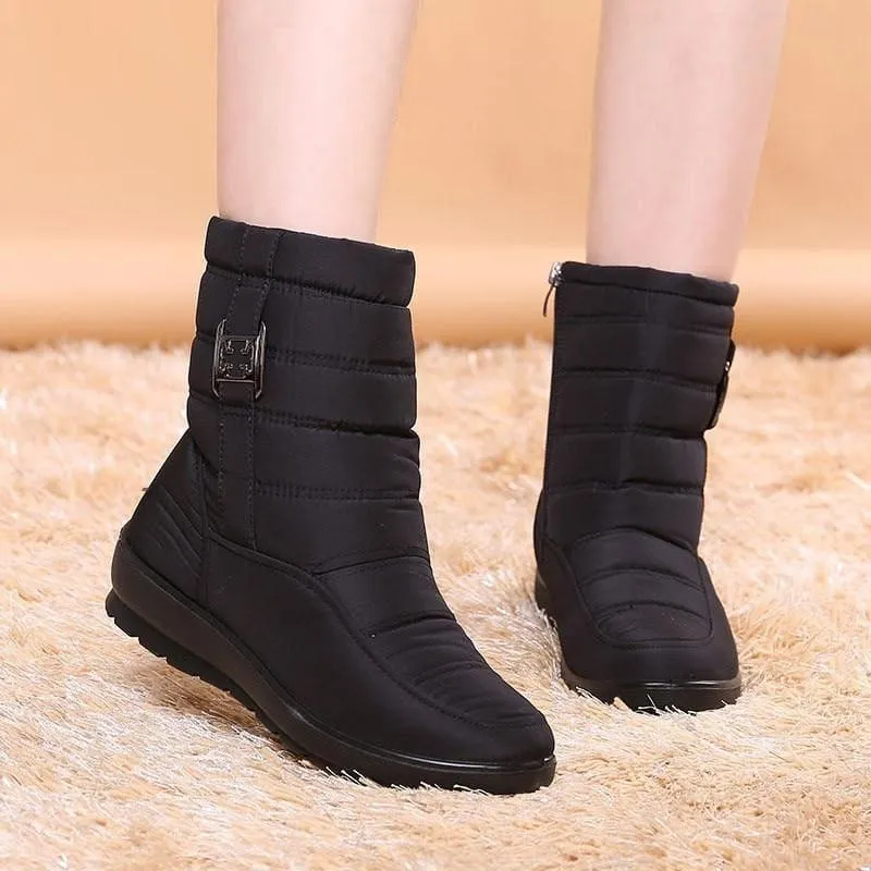 Snow Ankle Boots Female Zipper Down Winter Anti Skid Waterproof Boots