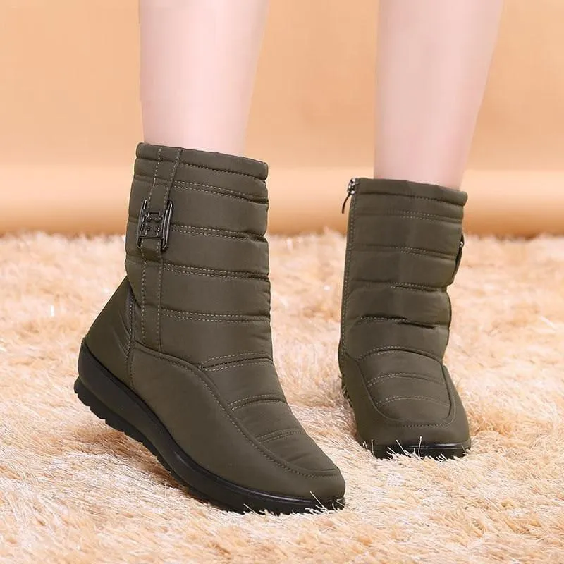 Snow Ankle Boots Female Zipper Down Winter Anti Skid Waterproof Boots