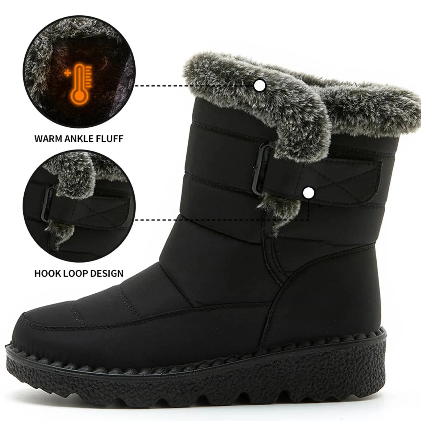 Waterproof Women & Teens Snow Boots | Winter Warm, Non-Slip Flats